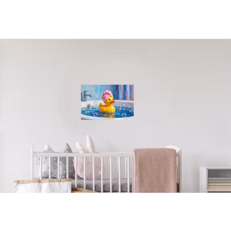 Creatief - Badeend - Kleurrijk Muursticker klein -kinderkamer