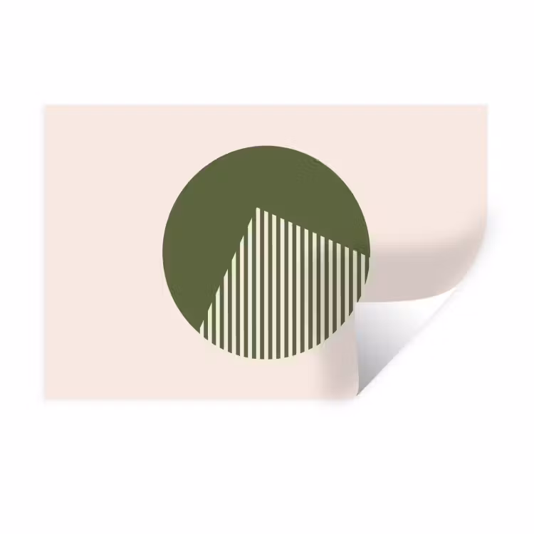 Cirkel - Strepen - Geometrisch - Abstract - Groen Muursticker klein -3d