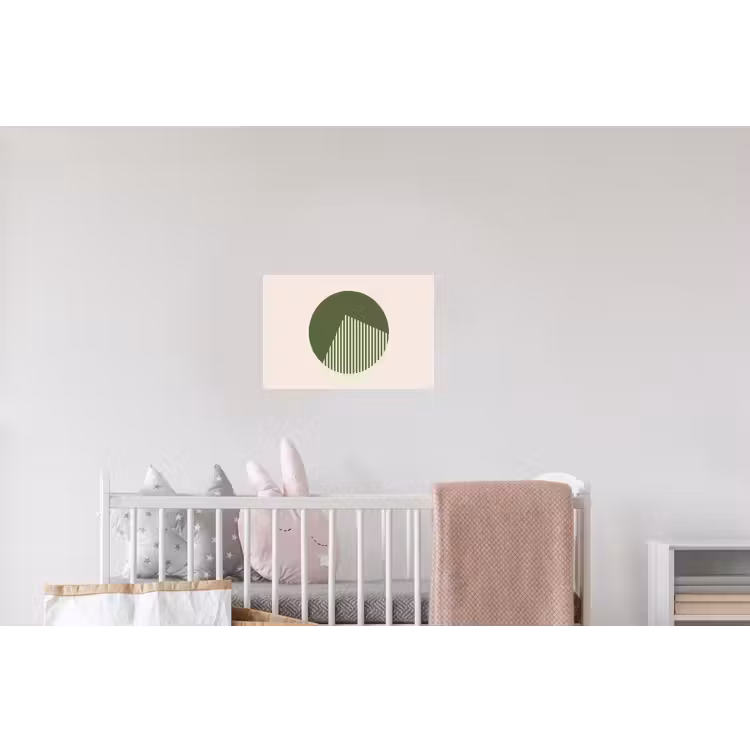 Cirkel - Strepen - Geometrisch - Abstract - Groen Muursticker klein -kinderkamer
