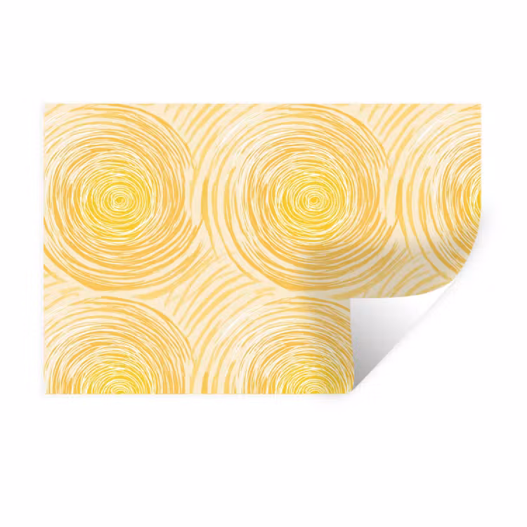 Cirkels - Abstract - Artistiek - Geel Muursticker klein 286 -3d