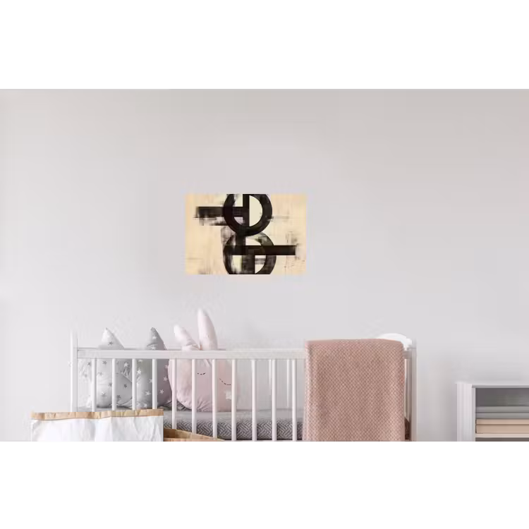 Cirkels - Balken - Zwart - Abstract Muursticker klein -kinderkamer