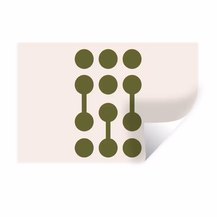 Cirkels - Geometrisch - Abstract - Modern - Groen Muursticker klein -3d