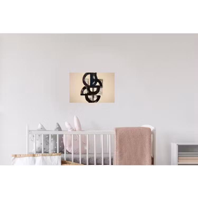 Cirkels - Lijnen - Vormen - Zwart Muursticker klein -kinderkamer