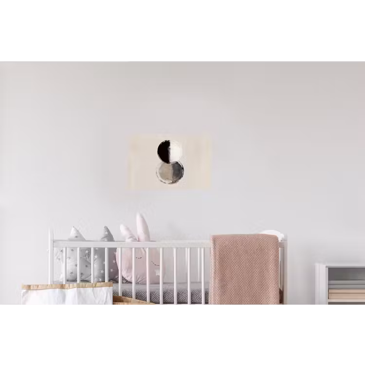 Cirkels - Strepen - Minimalistisch - Zwart Muursticker klein -kinderkamer
