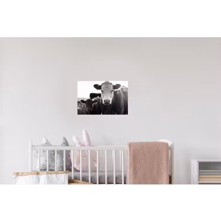 Koeien - Zwart - Wit Muursticker klein -kinderkamer