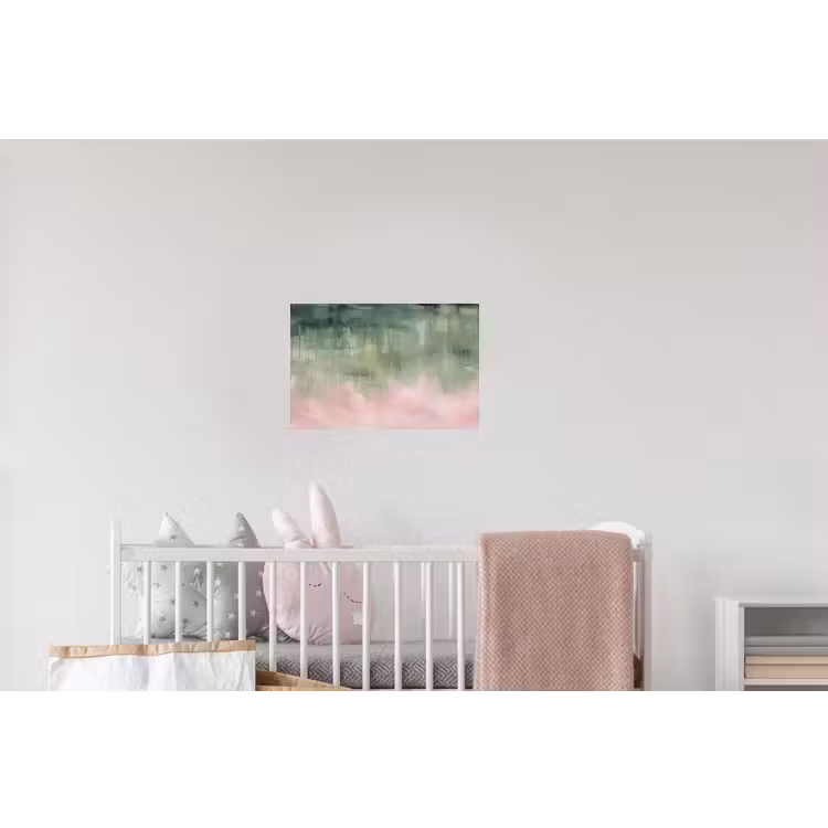 Kunst - Abstract - Modern - Groen - Roze Muursticker klein -kinderkamer