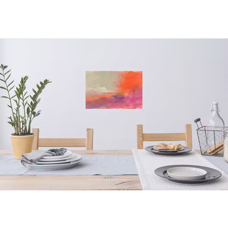 Kunst - Vloeiend - Overgangen - Oranje Muursticker klein -eettafel
