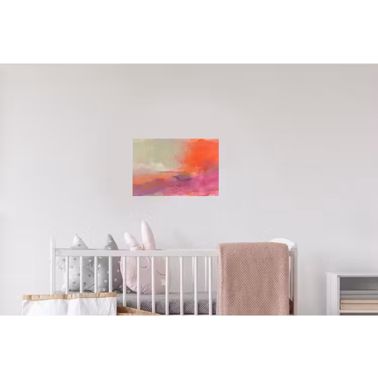 Kunst - Vloeiend - Overgangen - Oranje Muursticker klein -kinderkamer