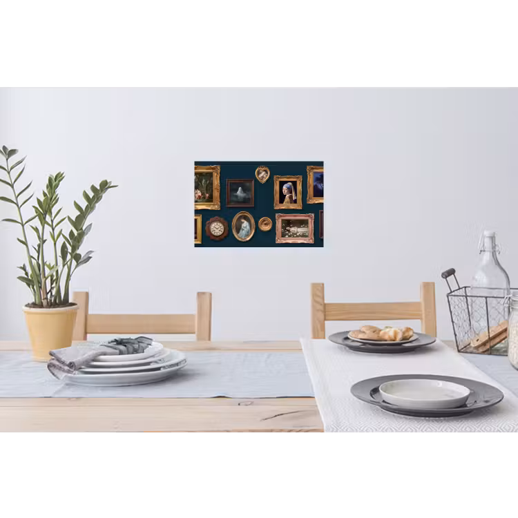 Kunst - Schilderijen - Decoratie - Klassiek - Groen Muursticker klein -eettafel