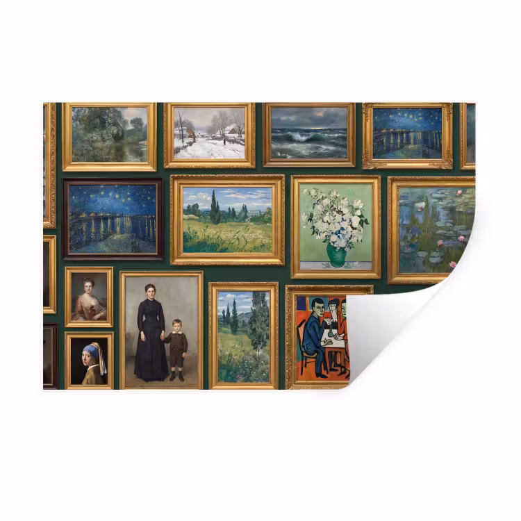Kunst - Schilderijen - Collectie - Klassiek - Groen Muursticker klein -3d