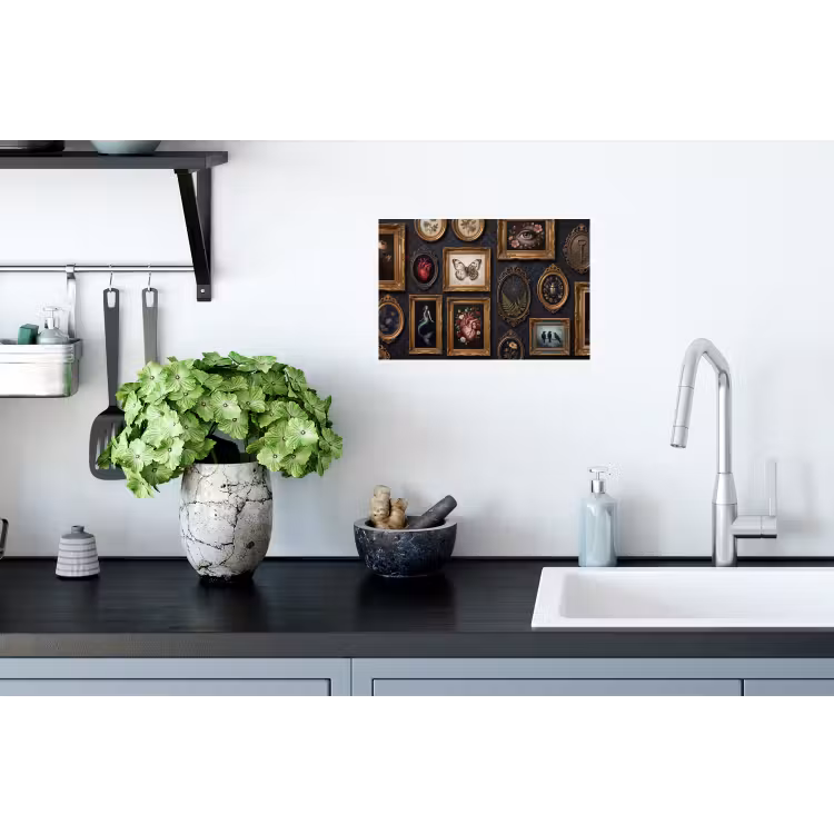 Kunst - Collectie - Vintage - Klassiek - Donker Muursticker klein -keuken