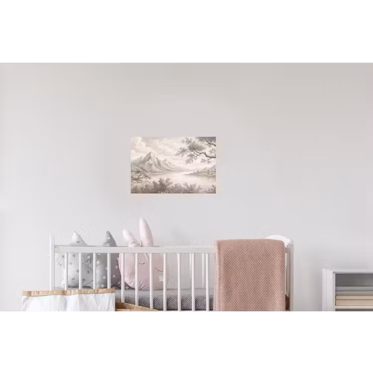 Landschap - Bergen - Meer - Natuur Muursticker klein -kinderkamer