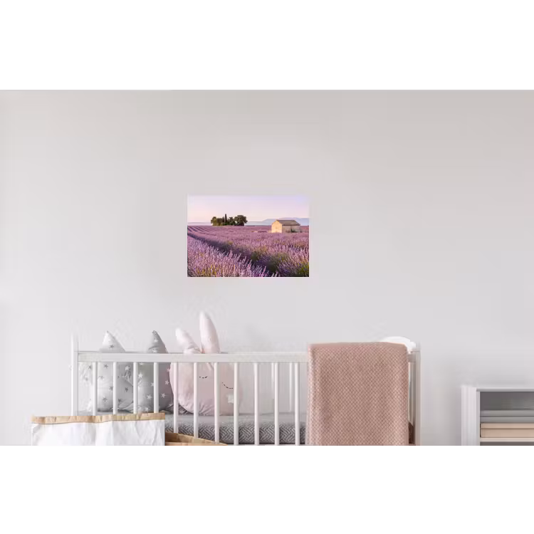 Lavendel - Landschap - Sereen - Paars Muursticker klein -kinderkamer