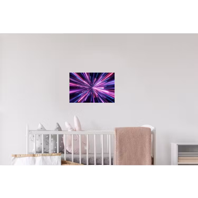 Lichtsnelheid - Ruimte - Roze - Paars Muursticker klein -kinderkamer