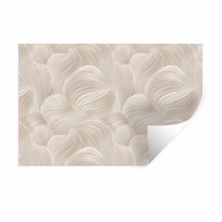Lijnen - Waaier - Beige Muursticker klein 286 -3d