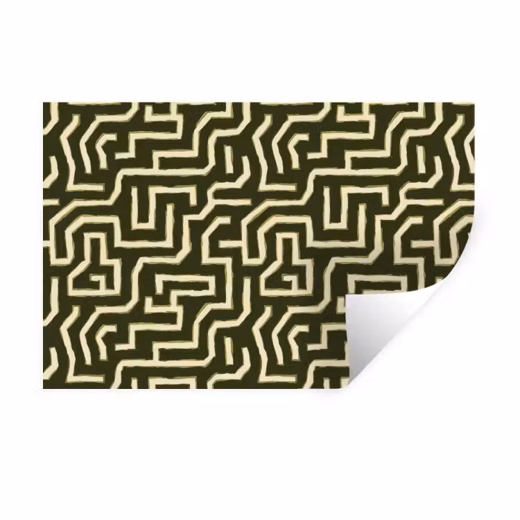 Lijnen - Abstract - Groen Muursticker klein 286 -3d