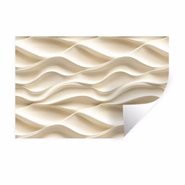 Lijnen - Golvend - Crème Muursticker klein 286 -3d