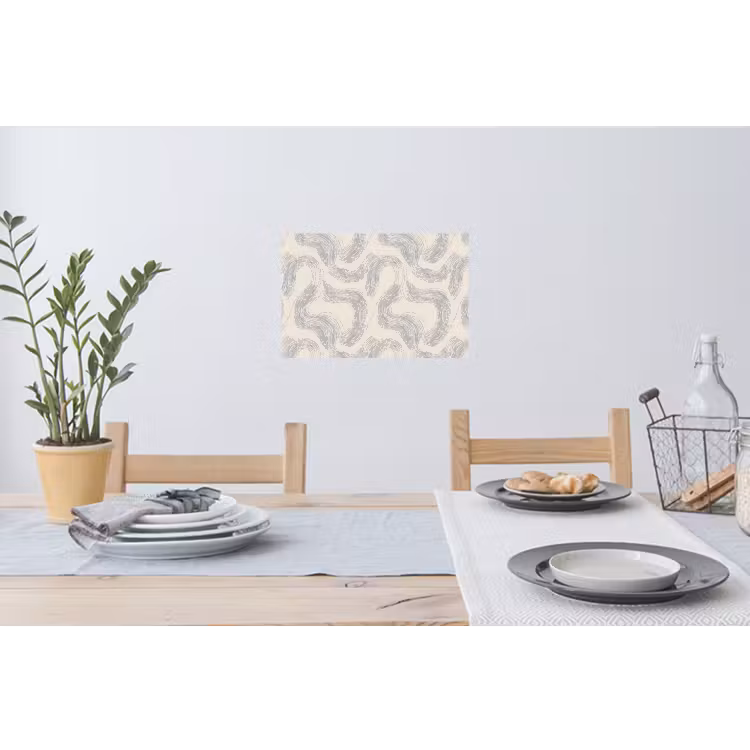 Lijnen - Patroon - Beige - Minimalistisch Muursticker klein 286 -eettafel