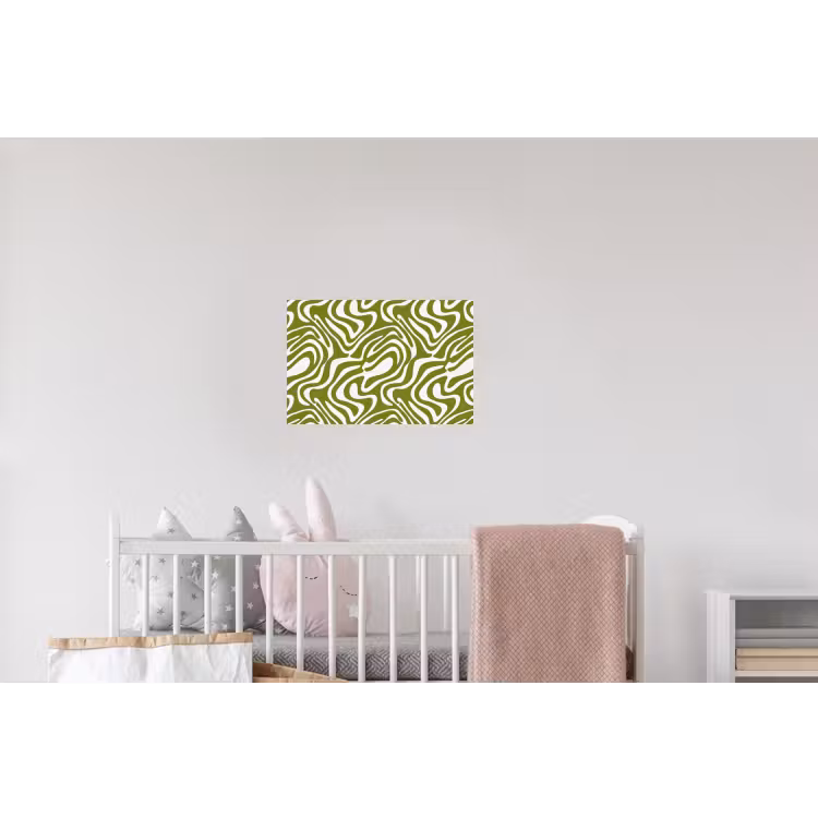 Lijnpatroon - Groen - Organisch Muursticker klein 286 -kinderkamer