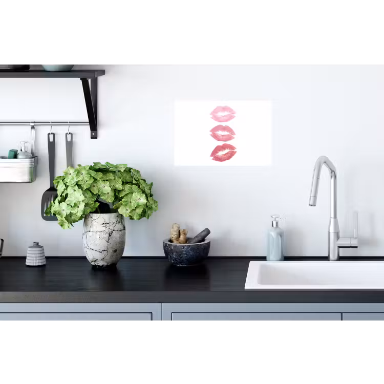 Lippen - Kusafdruk - Roze - Modern - Abstract Muursticker klein -keuken