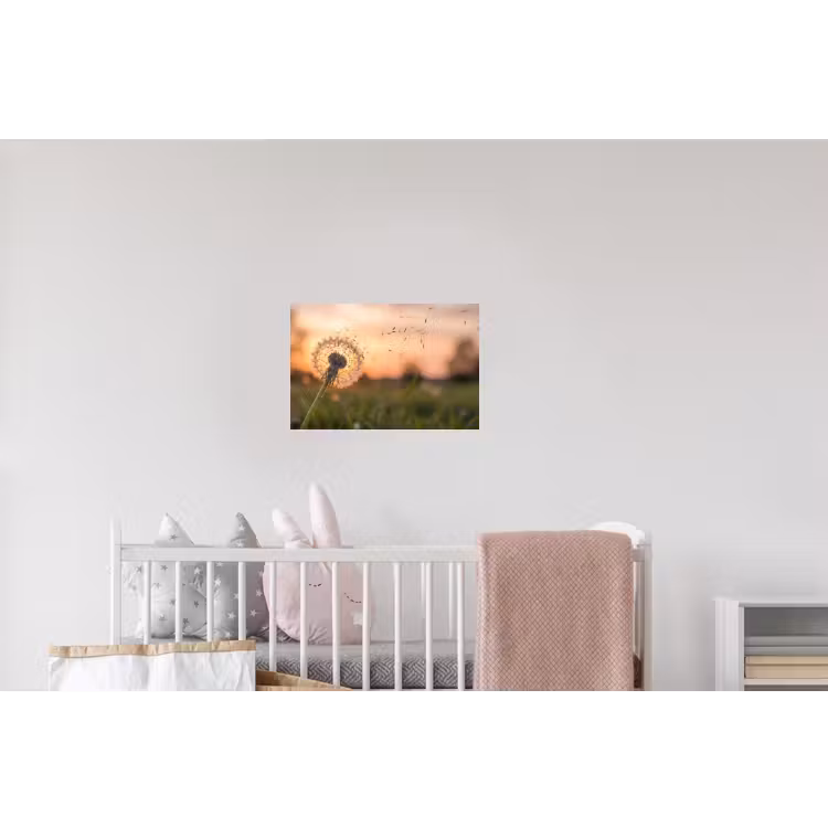 Paardenbloem - Zonsondergang - Veld Muursticker klein -kinderkamer