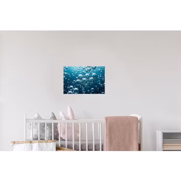 Luchtbellen - Dynamisch - Blauw Muursticker klein -kinderkamer