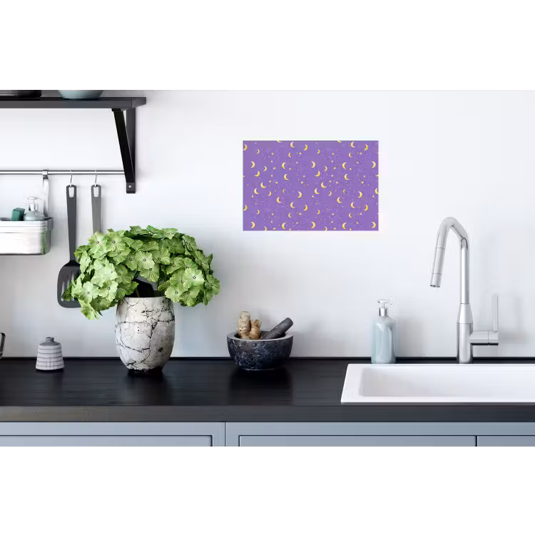 Manen - Sterren - Paars Muursticker klein 286 -keuken