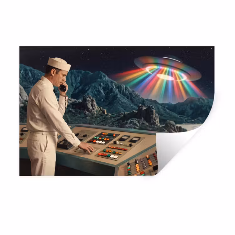 Wandtattoo – Mann – Kontrollraum – Strand - Man - Controlekamer - Strand Muursticker klein