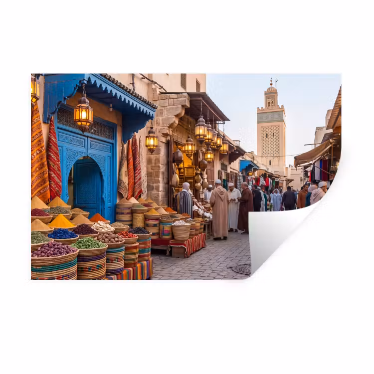 Wandtattoo – Markt – Orientalisch – Farbenfroh - Markt - Oosters - Kleurrijk Muursticker klein