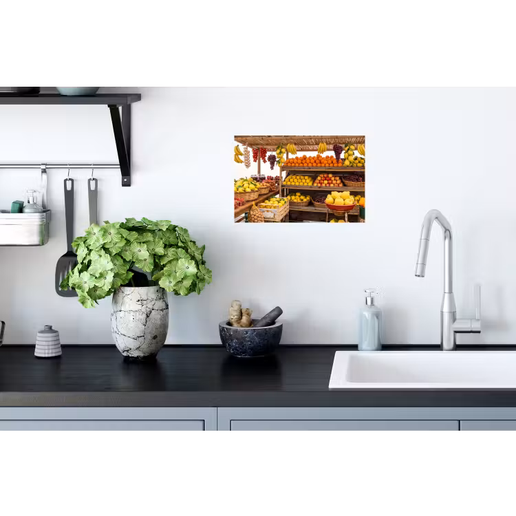 Wandtattoo – Marktstand – Obst – Frisch - Marktkraam - Fruit - Vers Muursticker klein