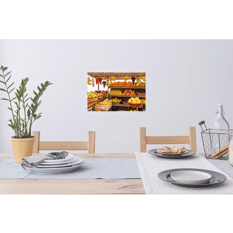Wandtattoo – Marktstand – Obst – Frisch - Marktkraam - Fruit - Vers Muursticker klein