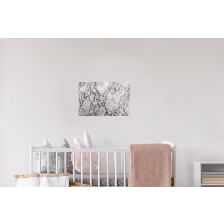 Marmer - Aderen - Patroon - Wit - Grijs Muursticker klein -kinderkamer