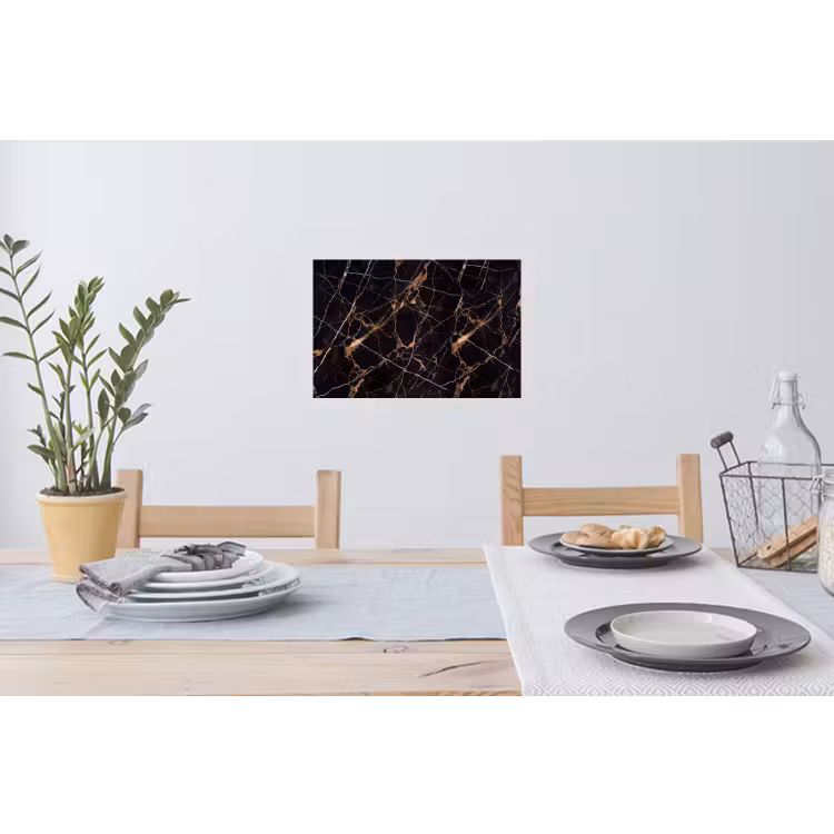 Marmer - Goud - Abstract - Zwart Muursticker klein -eettafel
