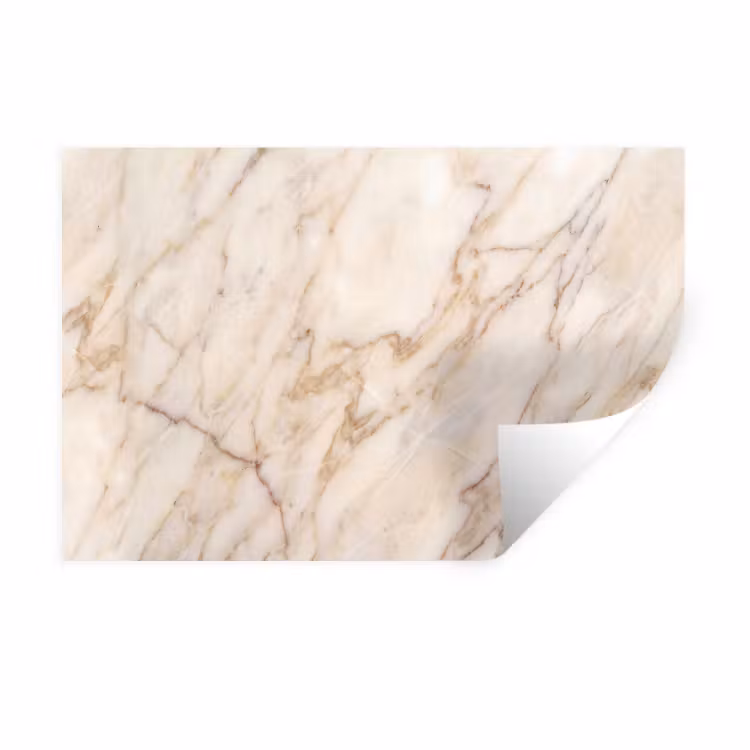 Marmer - Ader - Abstract - Wit - Goud Muursticker klein -3d