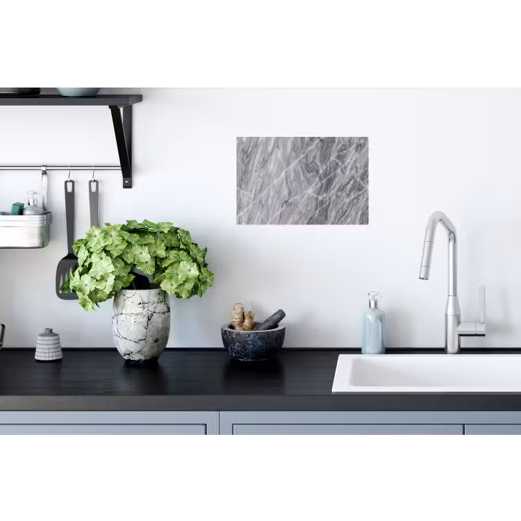 Marmer - Ader - Patroon - Abstract - Grijs Muursticker klein -keuken