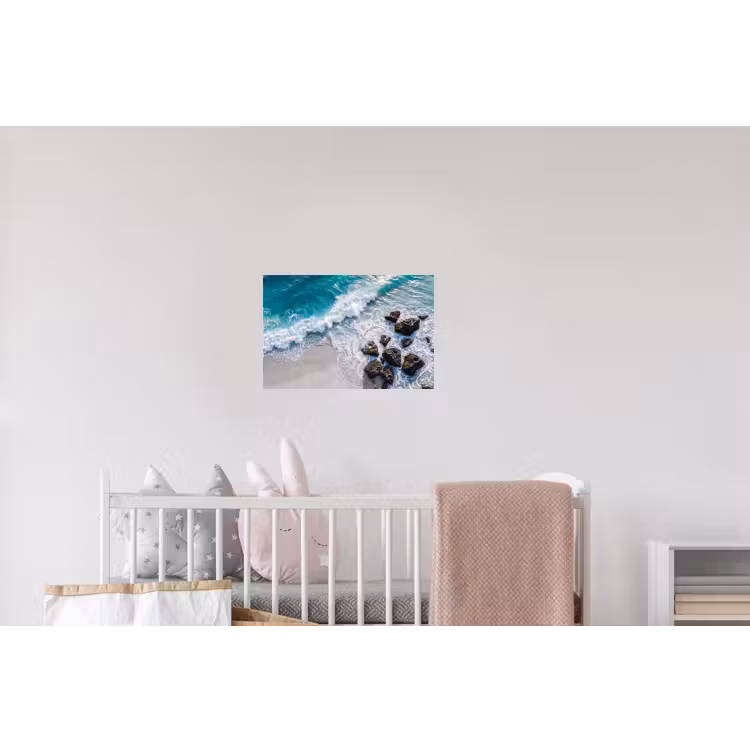 Zee - Golf - Strand - Natuur - Blauw Muursticker klein -kinderkamer