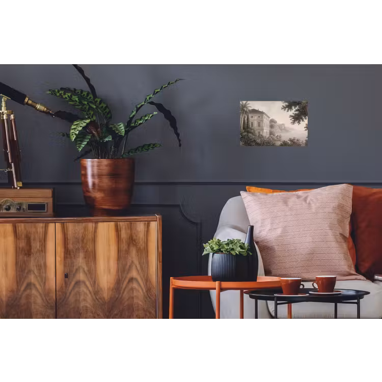 Zee - Villa - Beige Muursticker klein -kamerbank