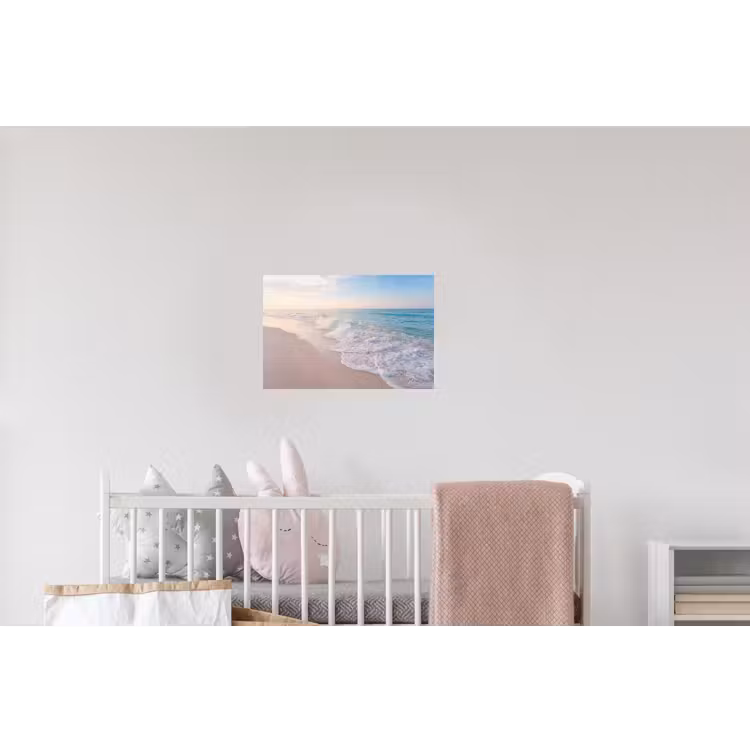 Zee - Golven - Strand - Natuur - Wit Muursticker klein -kinderkamer