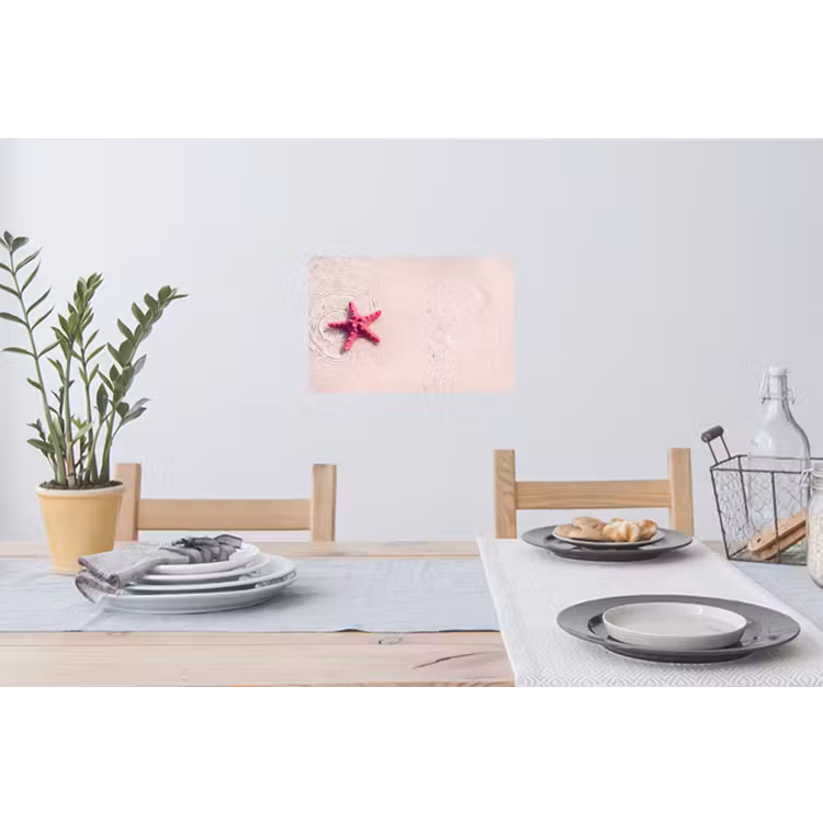 Zeeleven - Zeester - Strand - Roze - Water Muursticker klein -eettafel