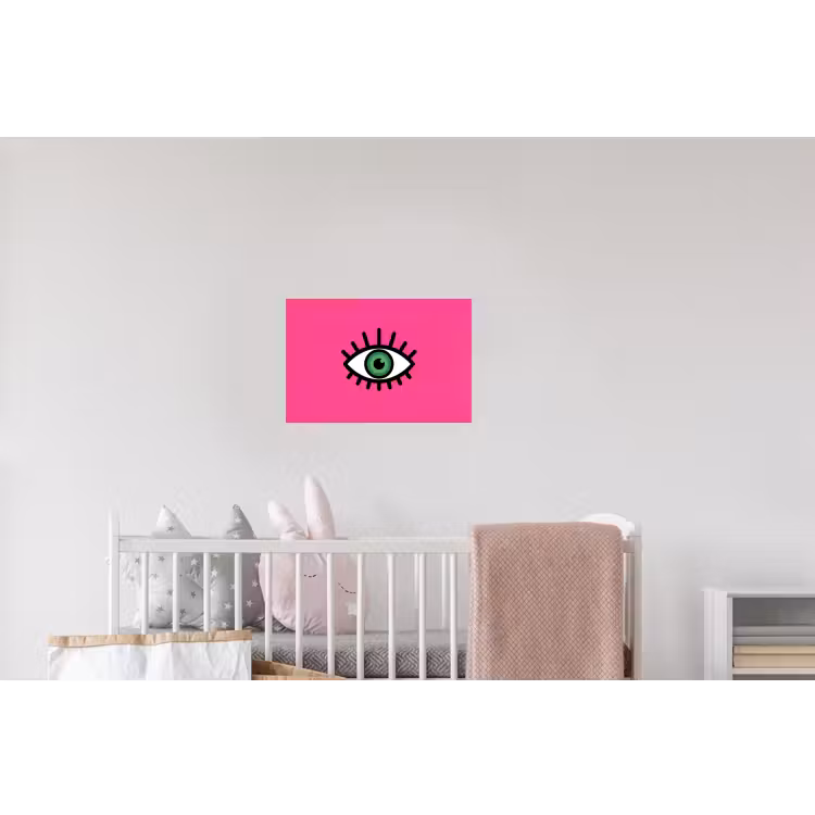 Minimalistisch - Oog - Roze Muursticker klein -kinderkamer