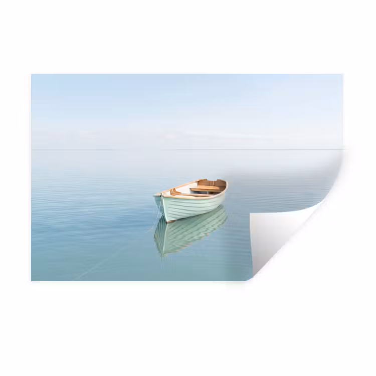 Minimalistisch - Boot - Zee Muursticker klein -3d