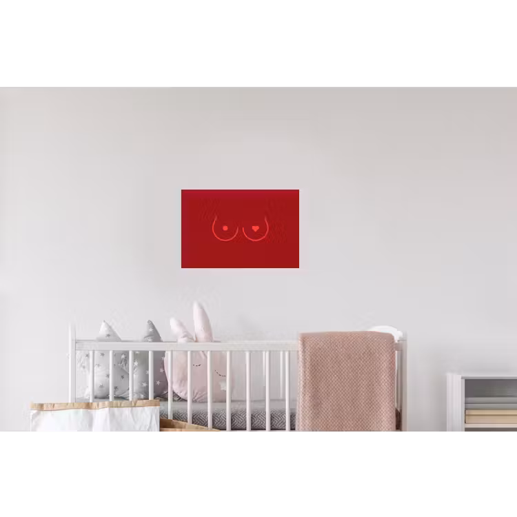 Minimalistisch - Lijnillustratie - Rood Muursticker klein -kinderkamer