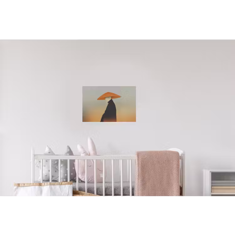 Minimalistisch - Silhouet - Oranje Muursticker klein -kinderkamer