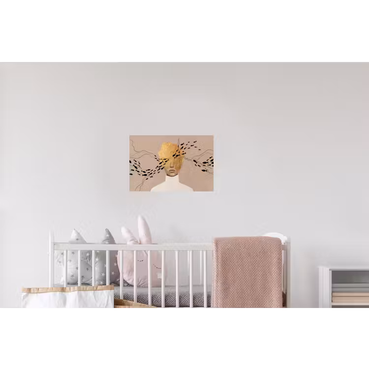 Modern - Vrouw - Goud Muursticker klein -kinderkamer