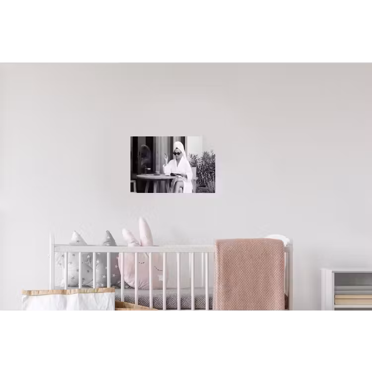 Modern - Vrouw - Zwart - Wit Muursticker klein -kinderkamer