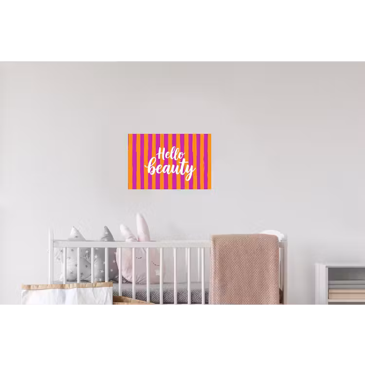 Modern - Hello - Oranje Muursticker klein -kinderkamer