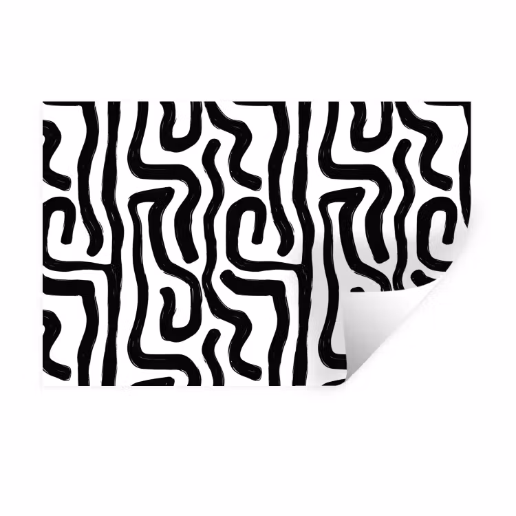 Modern - Lijnen - Zwart Muursticker klein 286 -3d