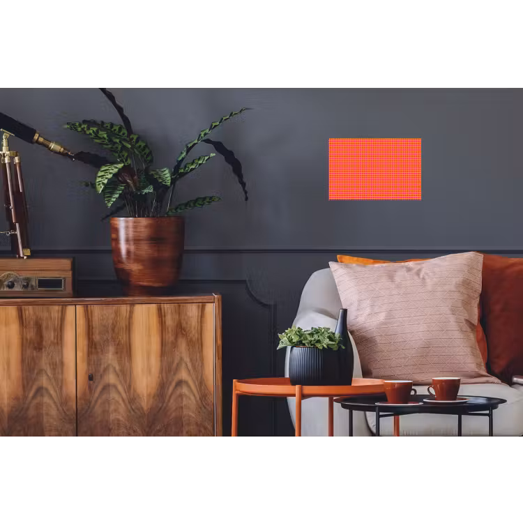 Modern - Stippen - Oranje Muursticker klein 286 -kamerbank