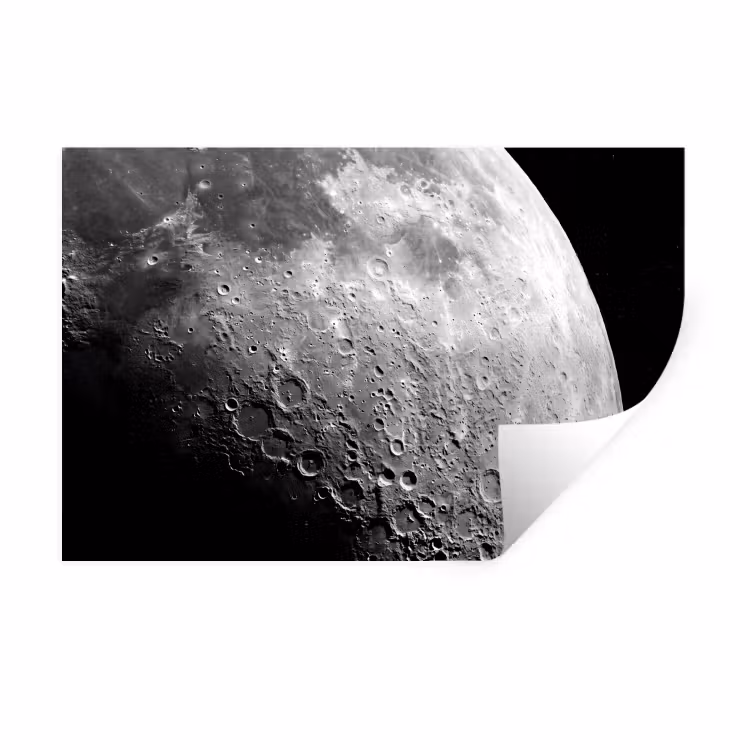 Wandtattoo – Mond – Krater – Weltraum - Maan - Kraters - Ruimte Muursticker klein