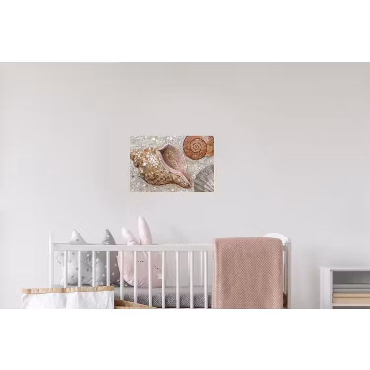 Schelp - Mozaïek - Zee - Beige - Modern Muursticker klein -kinderkamer